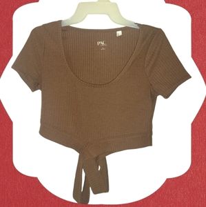 PAC®™ SHORT SLEEVE CROP CHOCOLATE BROWN TOP🤎🤍🤎